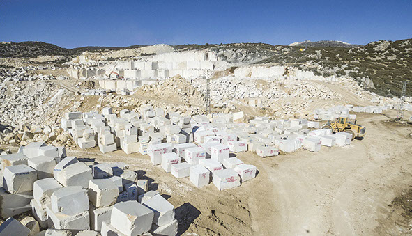 beige marble quarry